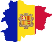 Flagge von Andorra_Alle Länder der Welt/Erde