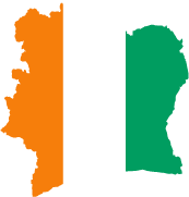 Flagge von Elfenbeinküste - Länder in Afrika